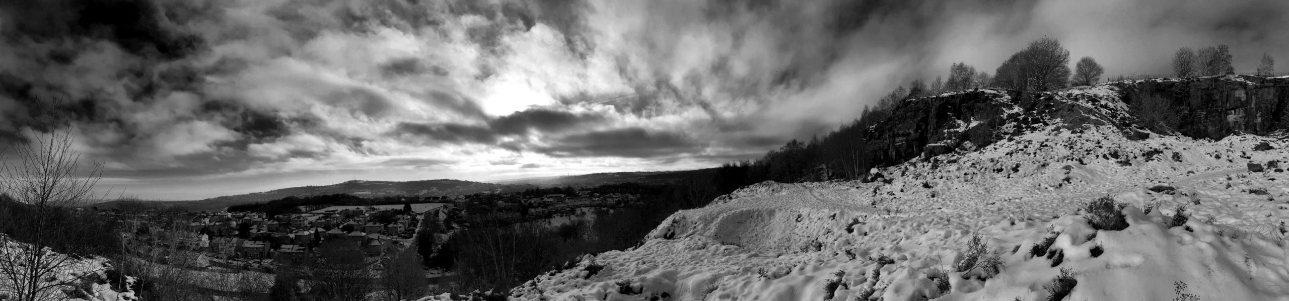 Baildon Cliff Snow and Clouds