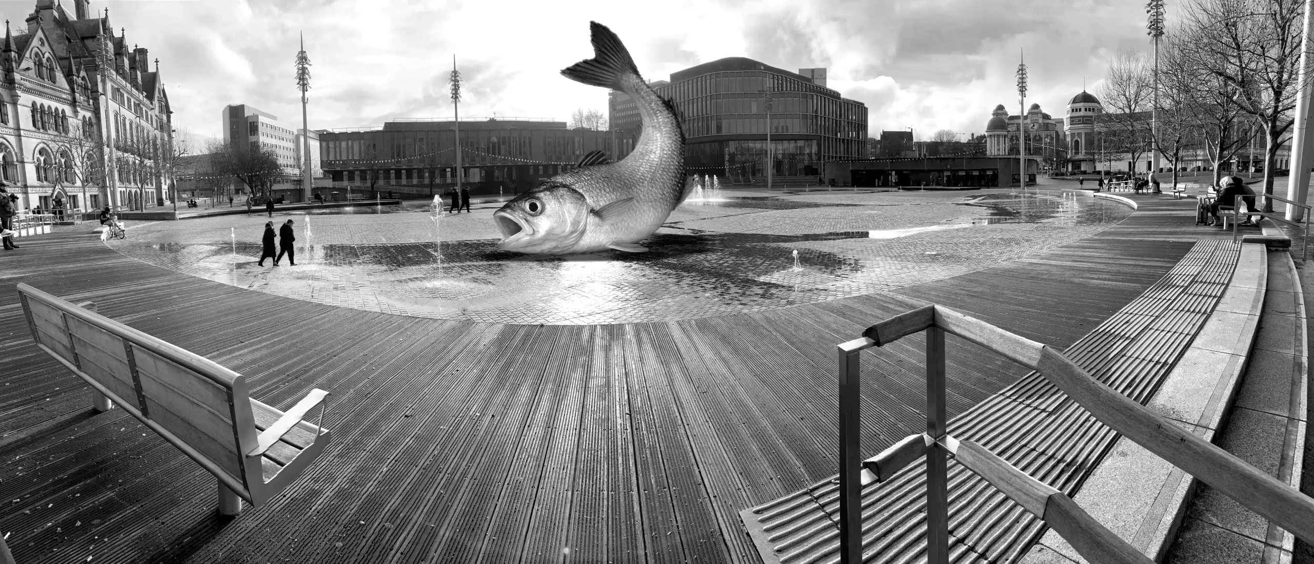 Mirror Pool with Giant Fish