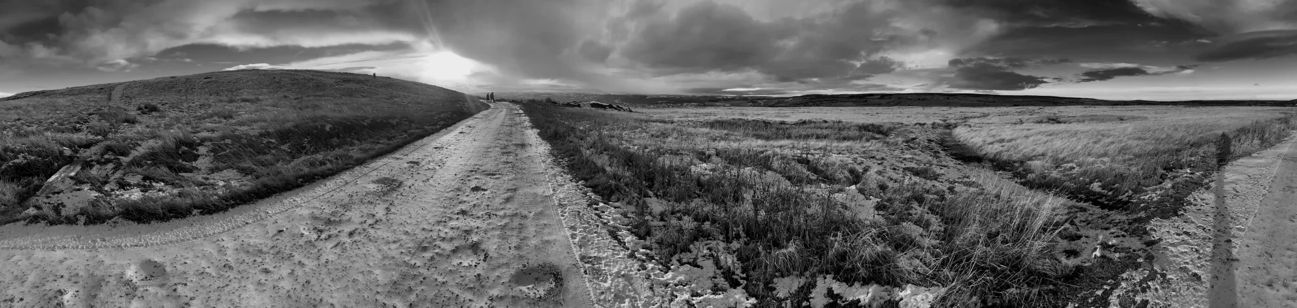 Baildon Moor with Snow and Walkers
